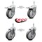 Service Caster 5 Inch Thermoplastic Rubber Swivel 3/8 Inch Stem Caster Total Lock Brake, 2PK SCC-TSTTL20S514-TPRB-381615-2-S-2 - alternate 4